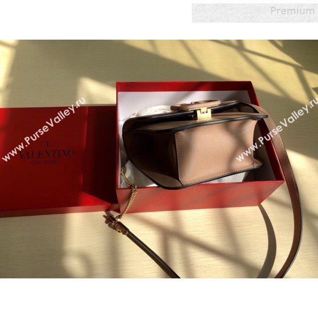 Valentino Small VSLING Grained Calfskin Shoulder Bag 0074S Nude 2019 (JIND-9112709)