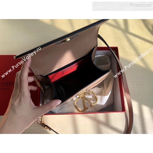 Valentino Small VSLING Grained Calfskin Shoulder Bag 0074S Nude 2019 (JIND-9112709)