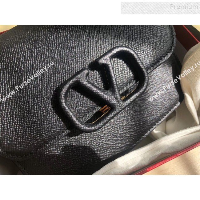 Valentino Small VSLING Grained Calfskin Shoulder Bag 0074S Black 2019 (JIND-9112707)