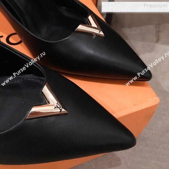 Louis Vuitton Heartbreaker Leather V Metal Pump Black/Gold 2019 (KL-9112809)