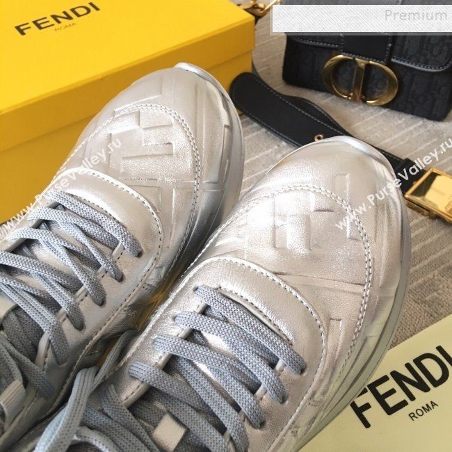 Fendi x Nicki Minaj FF High-top Sneakers Silver 2019 (HQG-9112833)