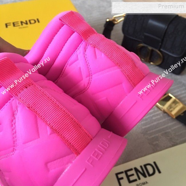 Fendi x Nicki Minaj FF High-top Sneakers Neon Pink 2019 (HQG-9112834)