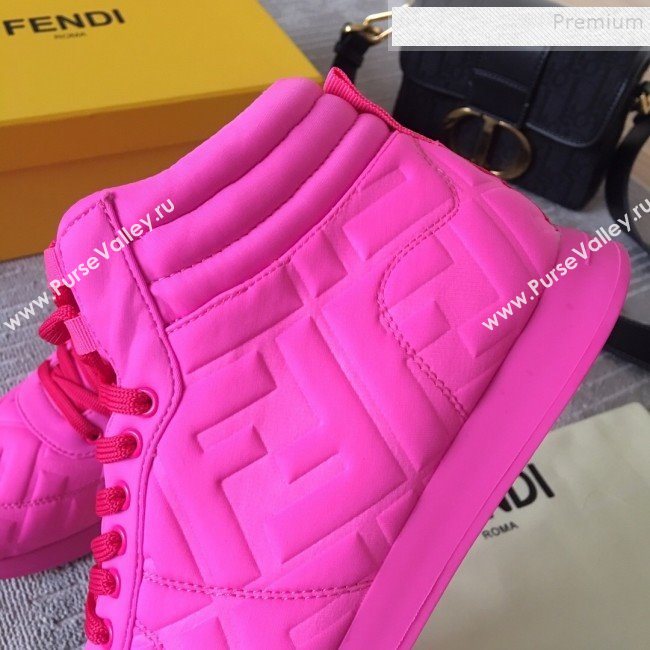 Fendi x Nicki Minaj FF High-top Sneakers Neon Pink 2019 (HQG-9112834)