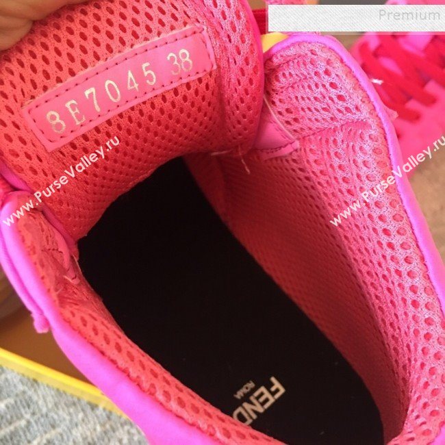 Fendi x Nicki Minaj FF High-top Sneakers Neon Pink 2019 (HQG-9112834)