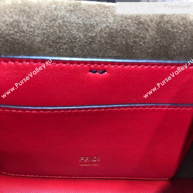 Fendi Kan U Small Calfskin Flap Bag Black/Gold 2019  (AFEI-9112627)