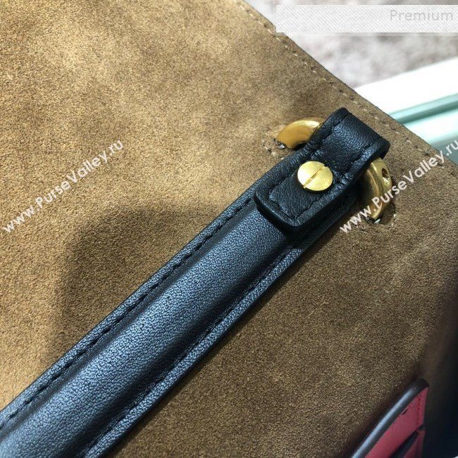 Fendi Kan U Medium Calfskin Flap Bag Black/Gold 2019  (AFEI-9112630)