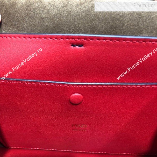 Fendi Kan U Medium Calfskin Flap Bag Black/Gold 2019  (AFEI-9112630)