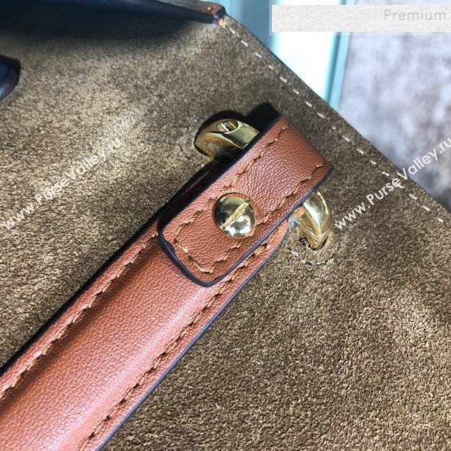 Fendi Kan U Medium Calfskin Flap Bag Rust Brown/Gold 2019  (AFEI-9112631)