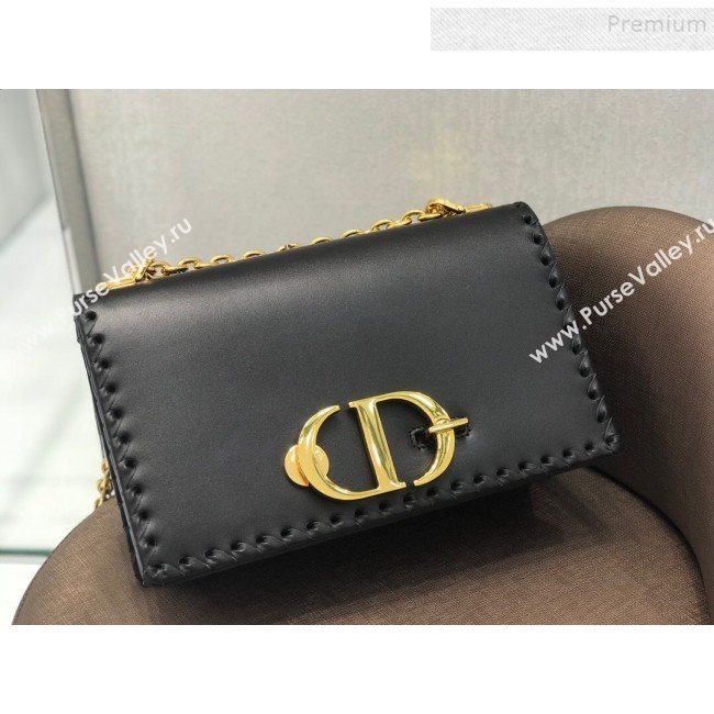 Dior 30 Montaigne CD Flap Bag with Braided Edge Black 2019 (BINF-9112644)