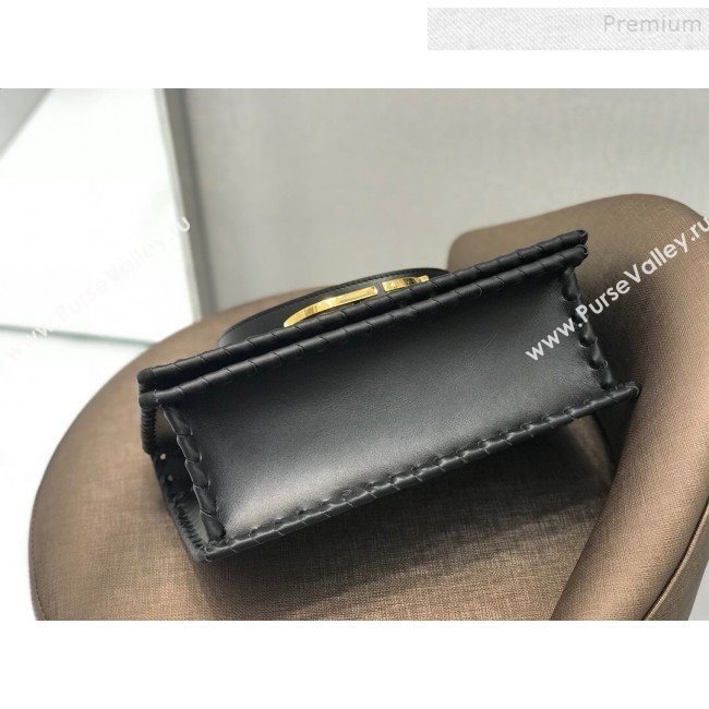 Dior 30 Montaigne CD Flap Bag with Braided Edge Black 2019 (BINF-9112644)