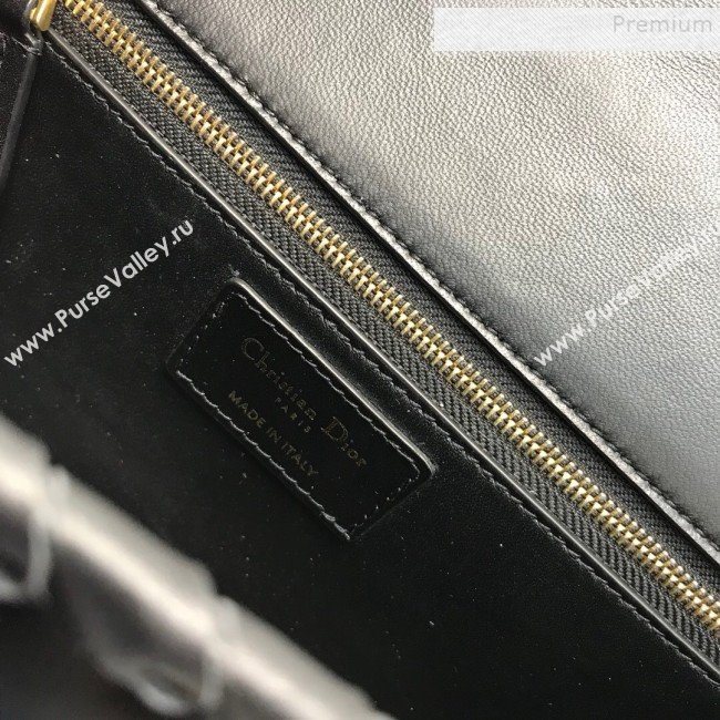 Dior 30 Montaigne CD Flap Bag with Braided Edge Black 2019 (BINF-9112644)