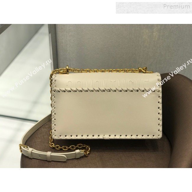 Dior 30 Montaigne CD Flap Bag with Braided Edge White 2019 (BINF-9112643)