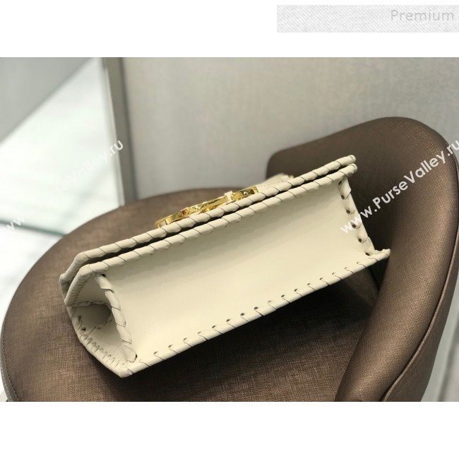 Dior 30 Montaigne CD Flap Bag with Braided Edge White 2019 (BINF-9112643)