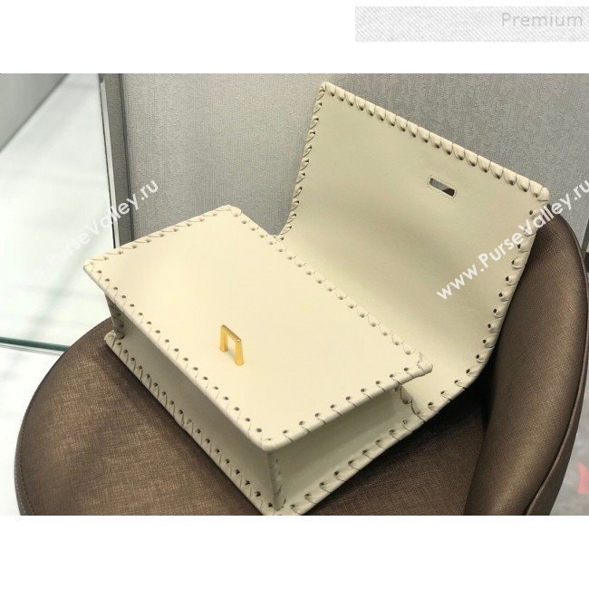 Dior 30 Montaigne CD Flap Bag with Braided Edge White 2019 (BINF-9112643)