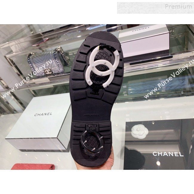Chanel Down Feather Lambskin Fur Quilted Strap Short Boots Black 2019 (XO-9113022)