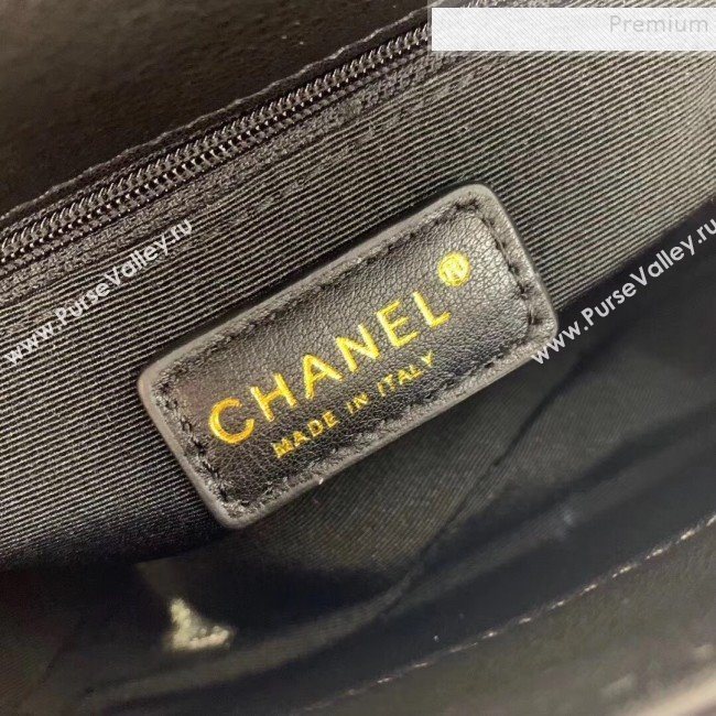 Chanel Quilted Calfskin Medium Flap Bag with Top Handle AS1155 Black 2020 (KAIS-9112903)