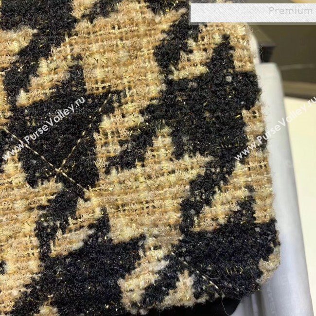 Chanel Quilted Calfskin and Houndstooth Tweed Medium Flap Bag AS1154 Black/Gold 2019 (KAIS-9112907)
