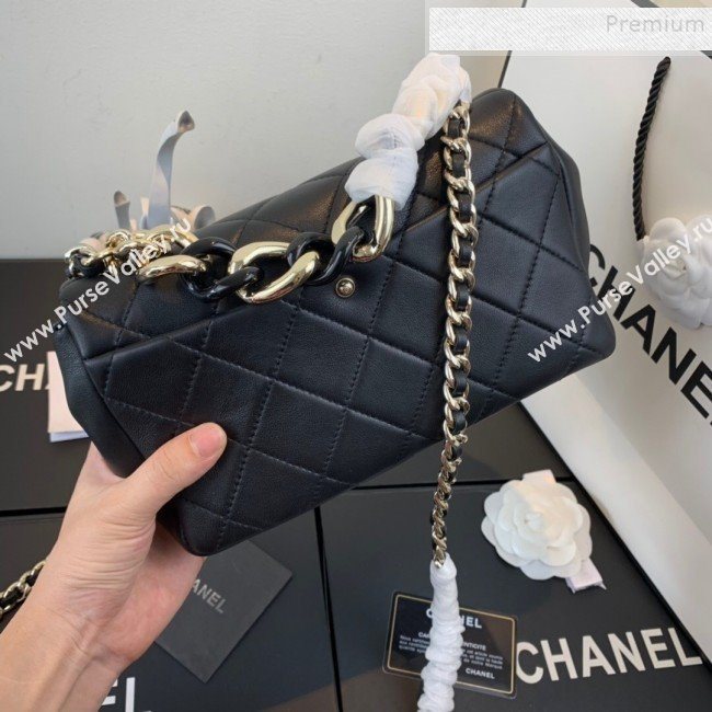 Chanel Quilted Lambskin Flap Bag with Resin Chain AS1353 Black 2020 (FM-9112912)