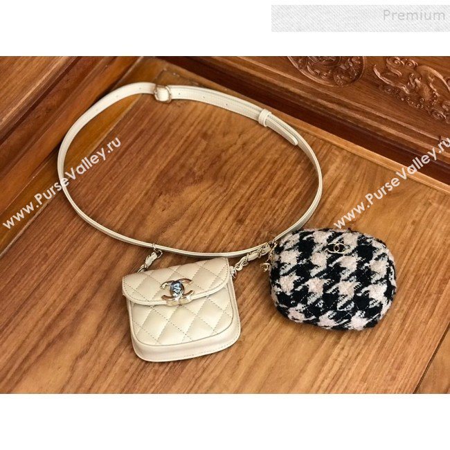 Chanel Quilted Leather Waist Bag and Coin Purse AP0743 Black/Beige 2019 (FM-9112916)
