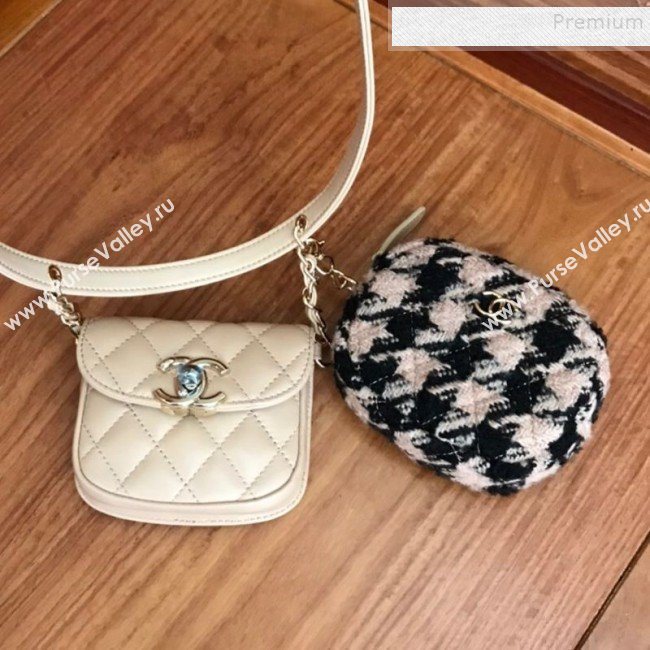 Chanel Quilted Leather Waist Bag and Coin Purse AP0743 Black/Beige 2019 (FM-9112916)