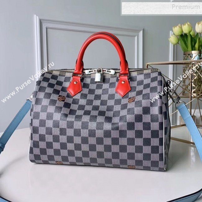 Louis Vuitton Speedy Bandouliere 30 Damier Canvas Top Handle Bag N40236 Black/White 2019 (KD-9112917)