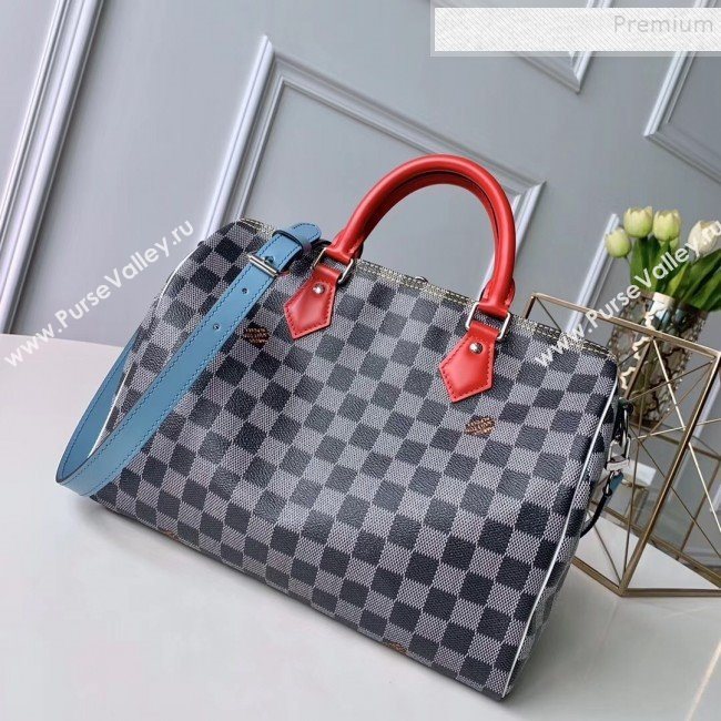 Louis Vuitton Speedy Bandouliere 30 Damier Canvas Top Handle Bag N40236 Black/White 2019 (KD-9112917)