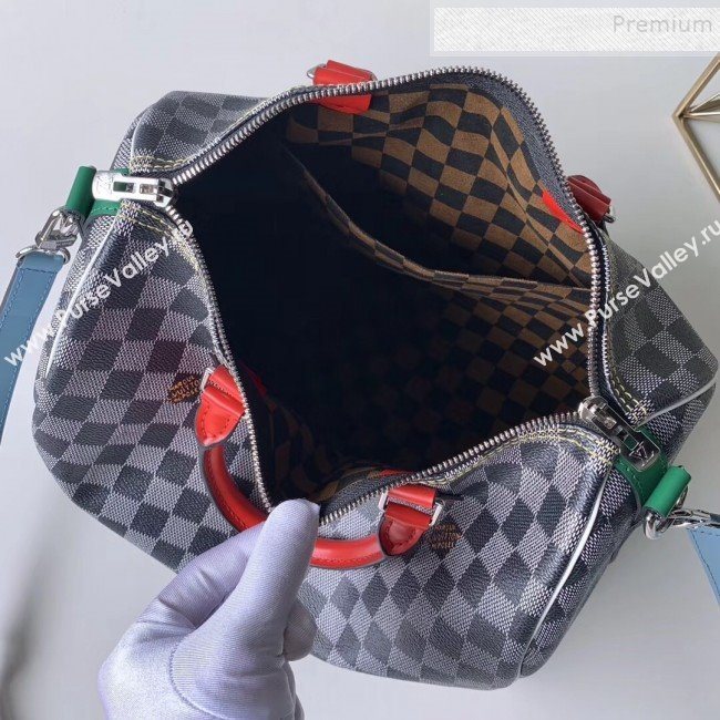 Louis Vuitton Speedy Bandouliere 30 Damier Canvas Top Handle Bag N40236 Black/White 2019 (KD-9112917)