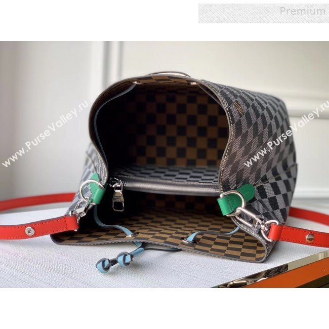 Louis Vuitton NéoNoé MM Damier Canvas Bucket Bag N40229 Black/White 2019 (KD-9112918)