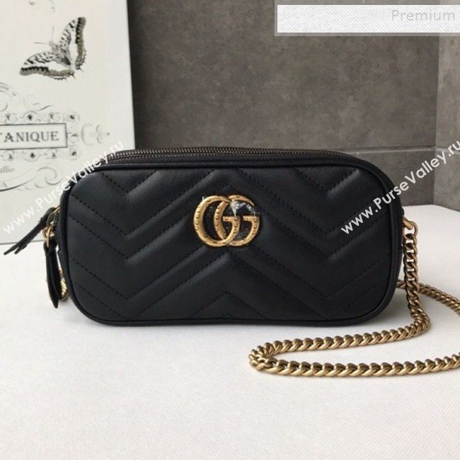 Gucci GG Marmont Mini Chain Bag 546581 Black 2019 (DLH-9112919)