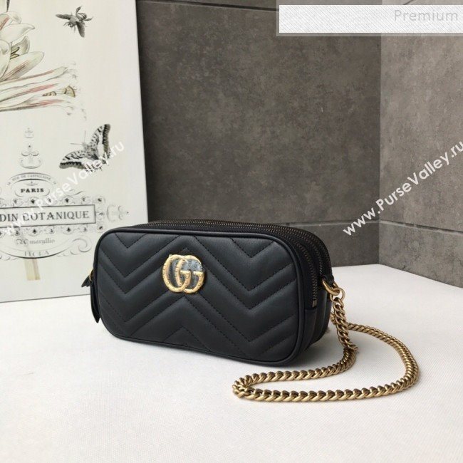 Gucci GG Marmont Mini Chain Bag 546581 Black 2019 (DLH-9112919)