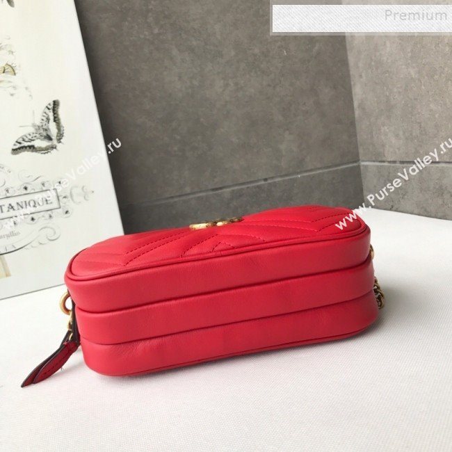 Gucci GG Marmont Mini Chain Bag 546581 Red 2019 (DLH-9112920)