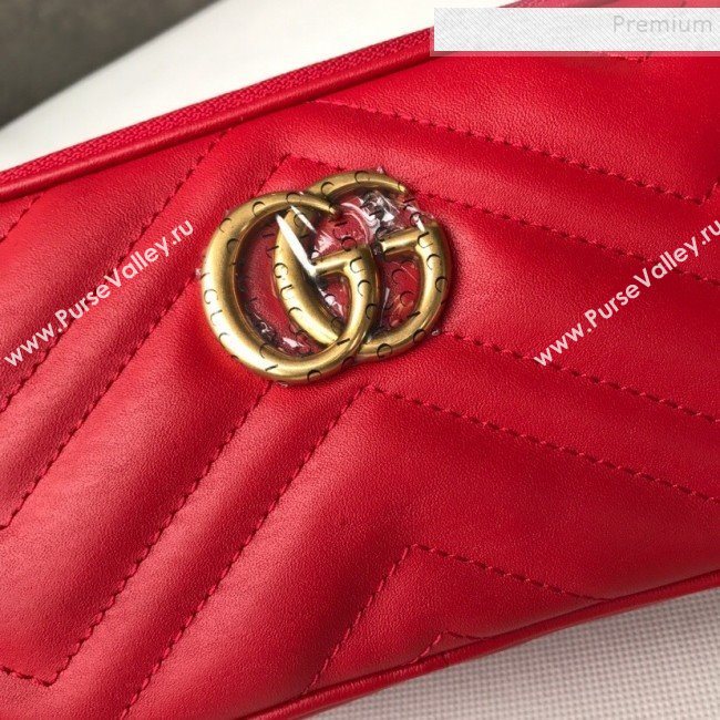 Gucci GG Marmont Mini Chain Bag 546581 Red 2019 (DLH-9112920)