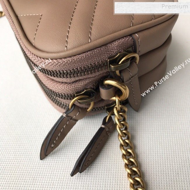 Gucci GG Marmont Mini Chain Bag 546581 Beige 2019 (DLH-9112922)
