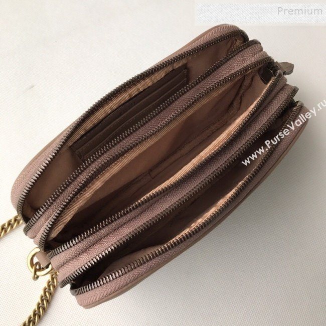 Gucci GG Marmont Mini Chain Bag 546581 Beige 2019 (DLH-9112922)