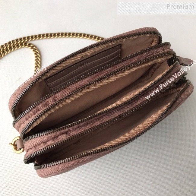 Gucci GG Marmont Mini Chain Bag 546581 Dusty Pink 2019 (DLH-9112921)