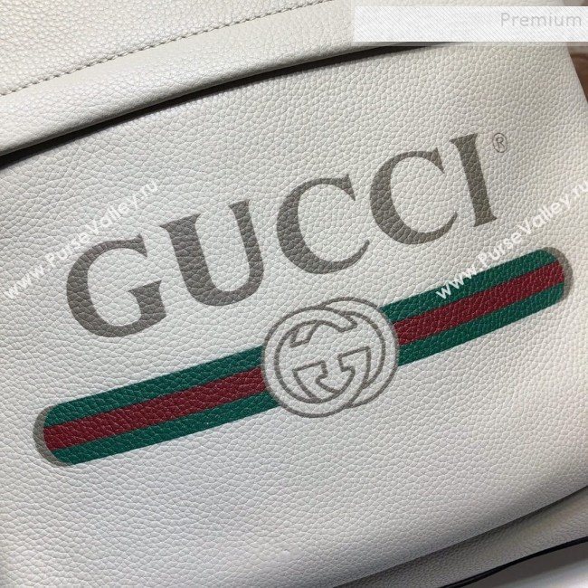 Gucci Logo Print Leather Backpack 547834 White 2019 (DLH-9112923)