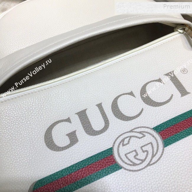 Gucci Logo Print Leather Backpack 547834 White 2019 (DLH-9112923)