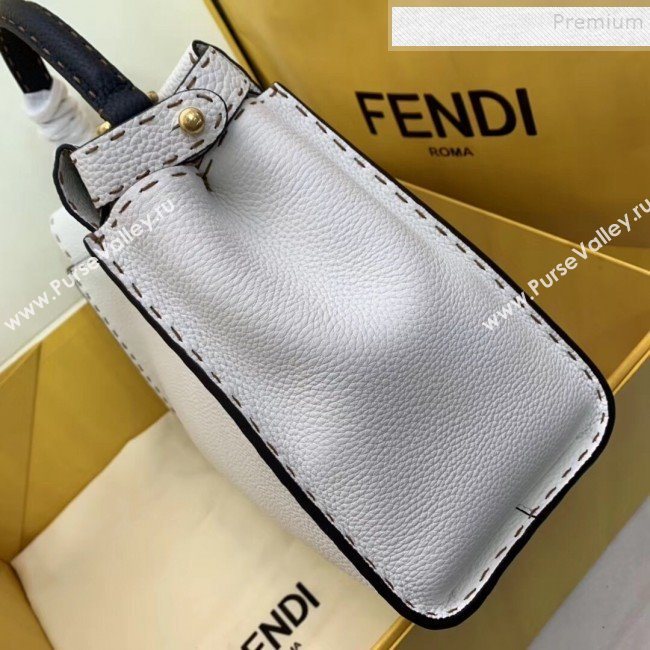 Fendi Peekaboo Iconic Romano Leather Medium Bag White 2019 (AFEI-9112927)