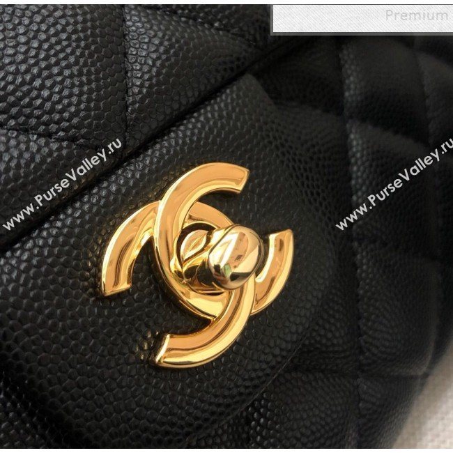 Chanel Quilted Grained Calfskin Flap Clutch A57650 Black 2019 (YD-9092910)