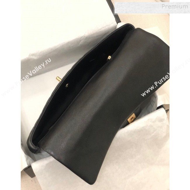 Chanel Quilted Grained Calfskin Flap Clutch A57650 Black 2019 (YD-9092910)