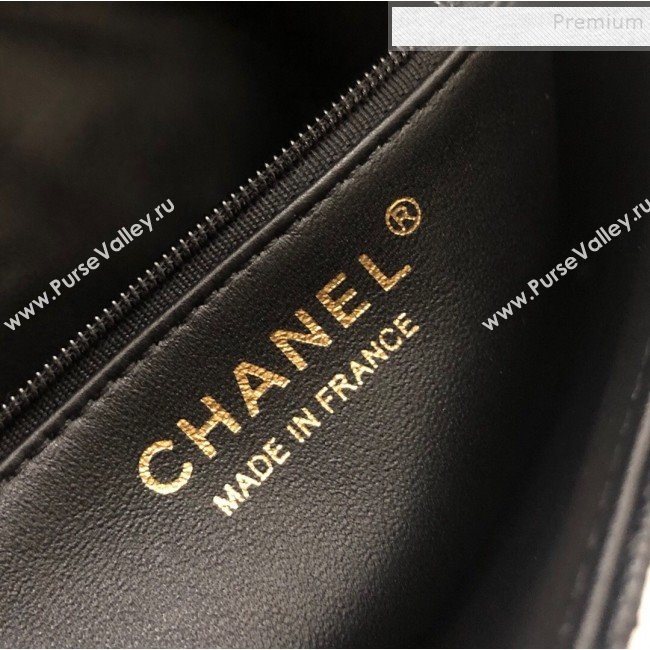 Chanel Quilted Grained Calfskin Flap Clutch A57650 Black 2019 (YD-9092910)