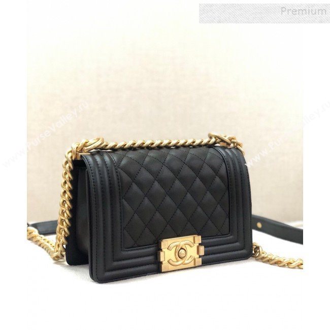 Chanel Quilted Calfskin Small Boy Flap Bag A67085 Black 2019 (YD-9092919)