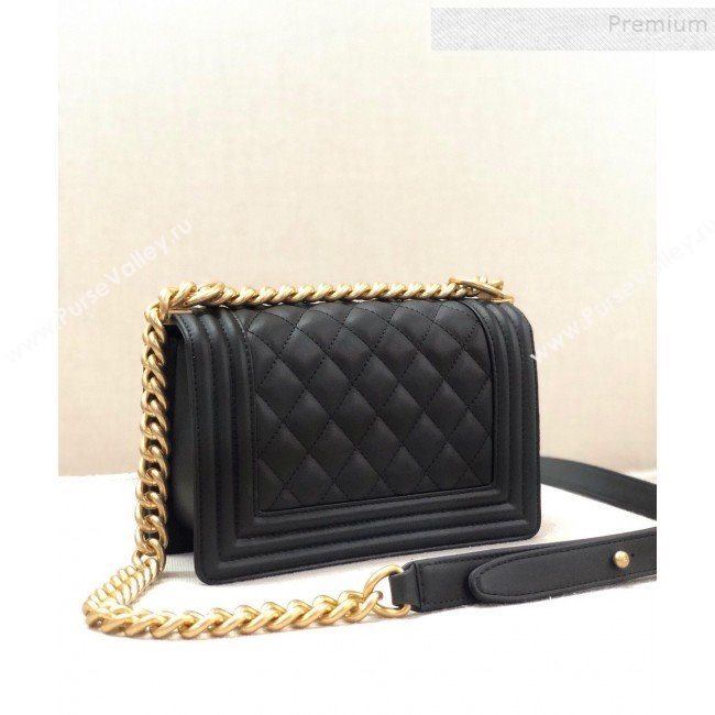 Chanel Quilted Calfskin Small Boy Flap Bag A67085 Black 2019 (YD-9092919)