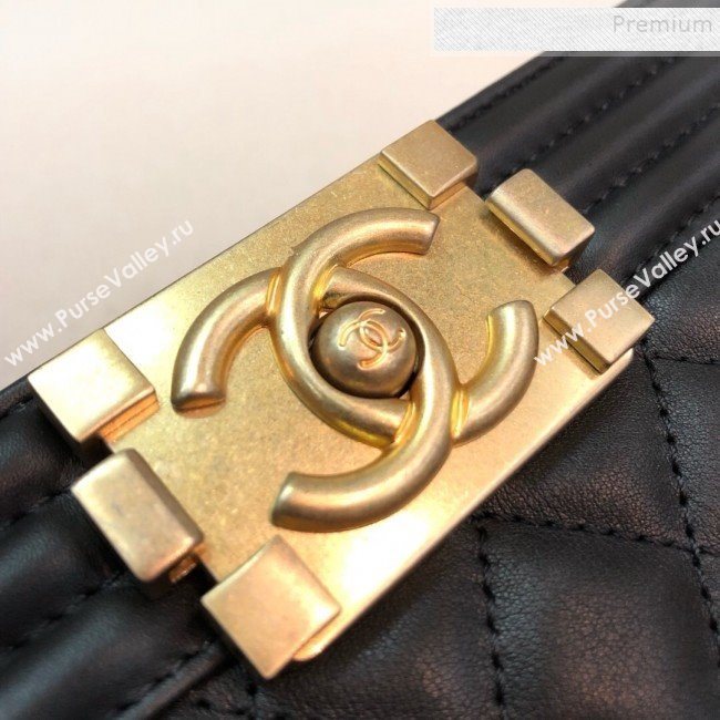 Chanel Quilted Calfskin Small Boy Flap Bag A67085 Black 2019 (YD-9092919)