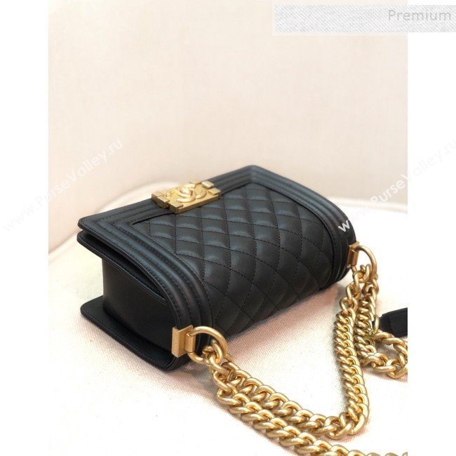 Chanel Quilted Calfskin Small Boy Flap Bag A67085 Black 2019 (YD-9092919)