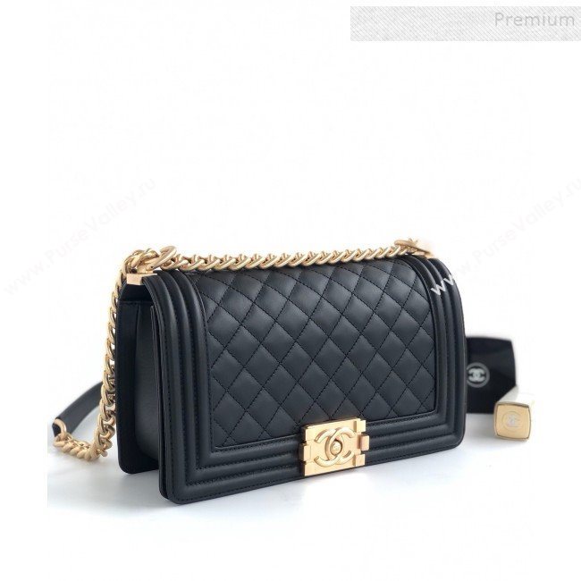 Chanel Quilted Calfskin Medium Boy Flap Bag A67086 Black 2019 (YD-9092920)