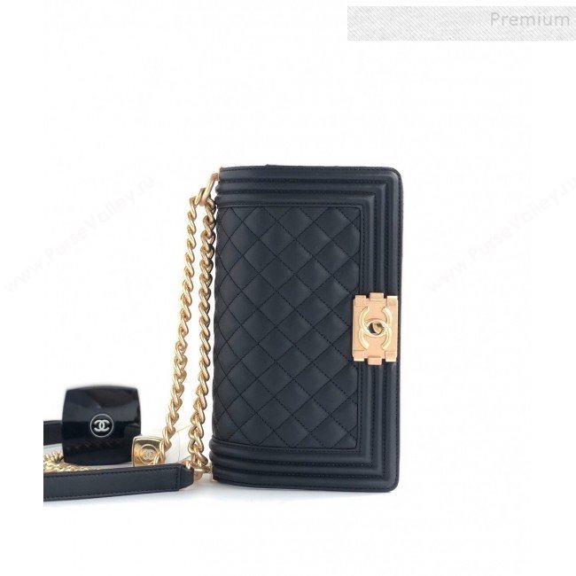 Chanel Quilted Calfskin Medium Boy Flap Bag A67086 Black 2019 (YD-9092920)