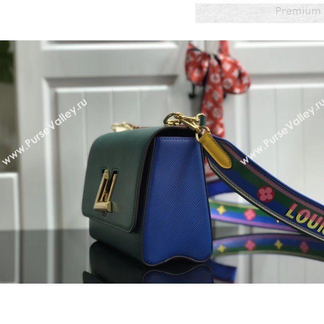 Louis Vuitton Twist MM Epi Leather Top Handle Bag M50282 Green/Blue 2019 (AHT-9092933)