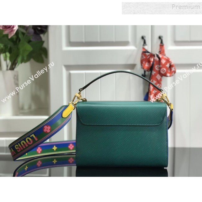 Louis Vuitton Twist MM Epi Leather Top Handle Bag M50282 Green/Blue 2019 (AHT-9092933)