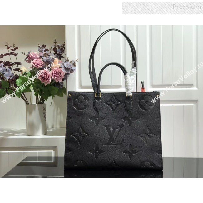 Louis Vuitton Onthego Monogram Empreinte Tote Bag M44576 Black 2019 (AHT-9092934)